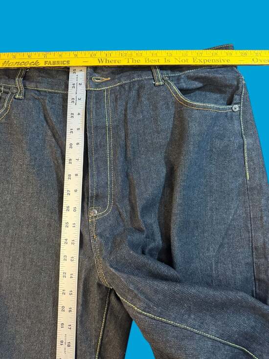 Vintage Evisu Genes Baggy Denim Shorts Size 40 Y2K Embroidered Seagull Jorts - Picture 11 of 13